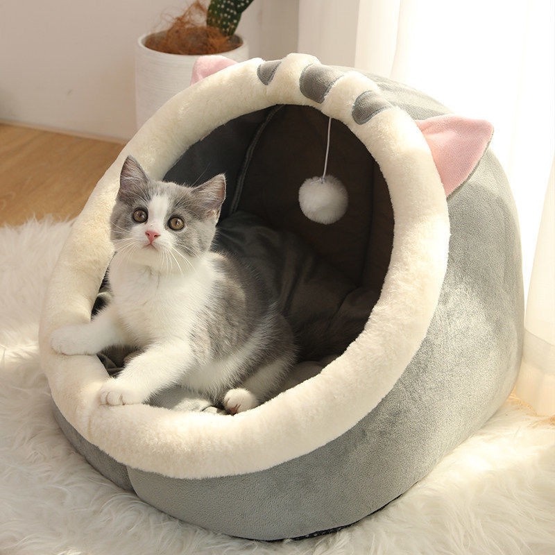 In Stock Cartoon Pet Bed Foldable Cat Bed Removable Washable Pet Sleeping Bed for Cat Dog House tempat tidur kucing - Image 4